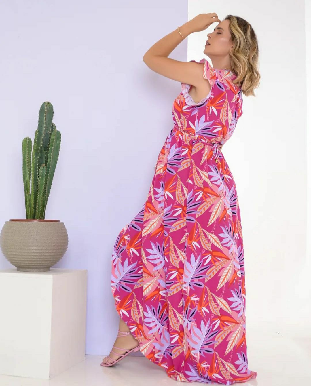 Vestido envelope hot sale longo estampado