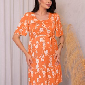 Vestido Claudia Viscose Botão Amamentar