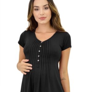 Bata Mayara M/C com Botão Gestação e Amamentação