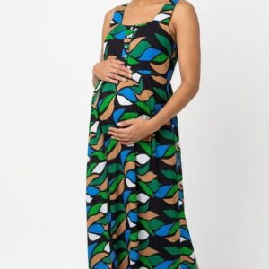 Vestido longo estampado amamentar