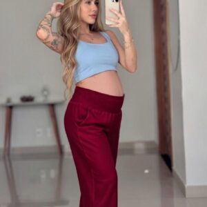 Calça Pantalona Paola Visco lastex